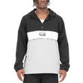 Pro Club Men's Nylon Hooded Anorak Quarter Zip Jacket - Black/Gray