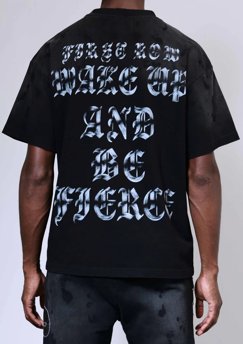 First Row Wake Up and Be Fierce Applique T-Shirt