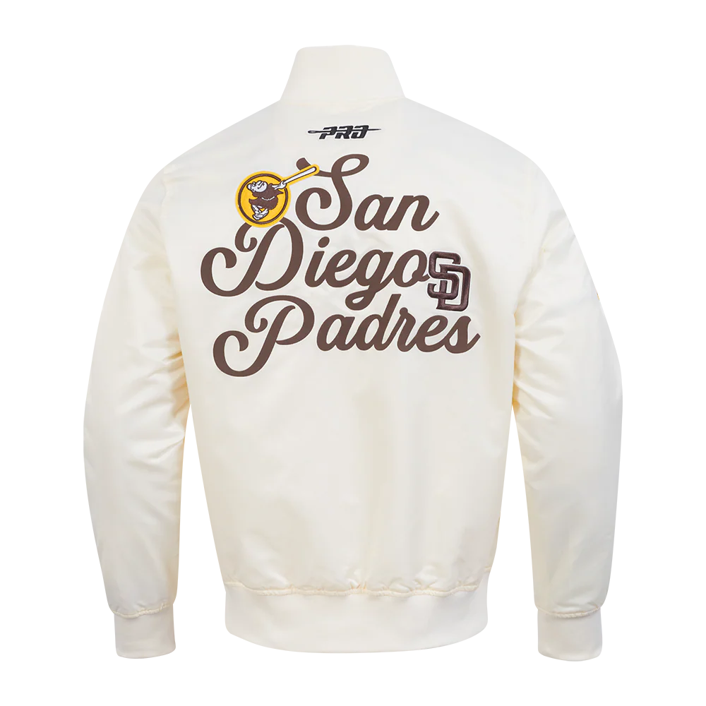 Padres Souvenir Men's Satin Jacket - Eggshell