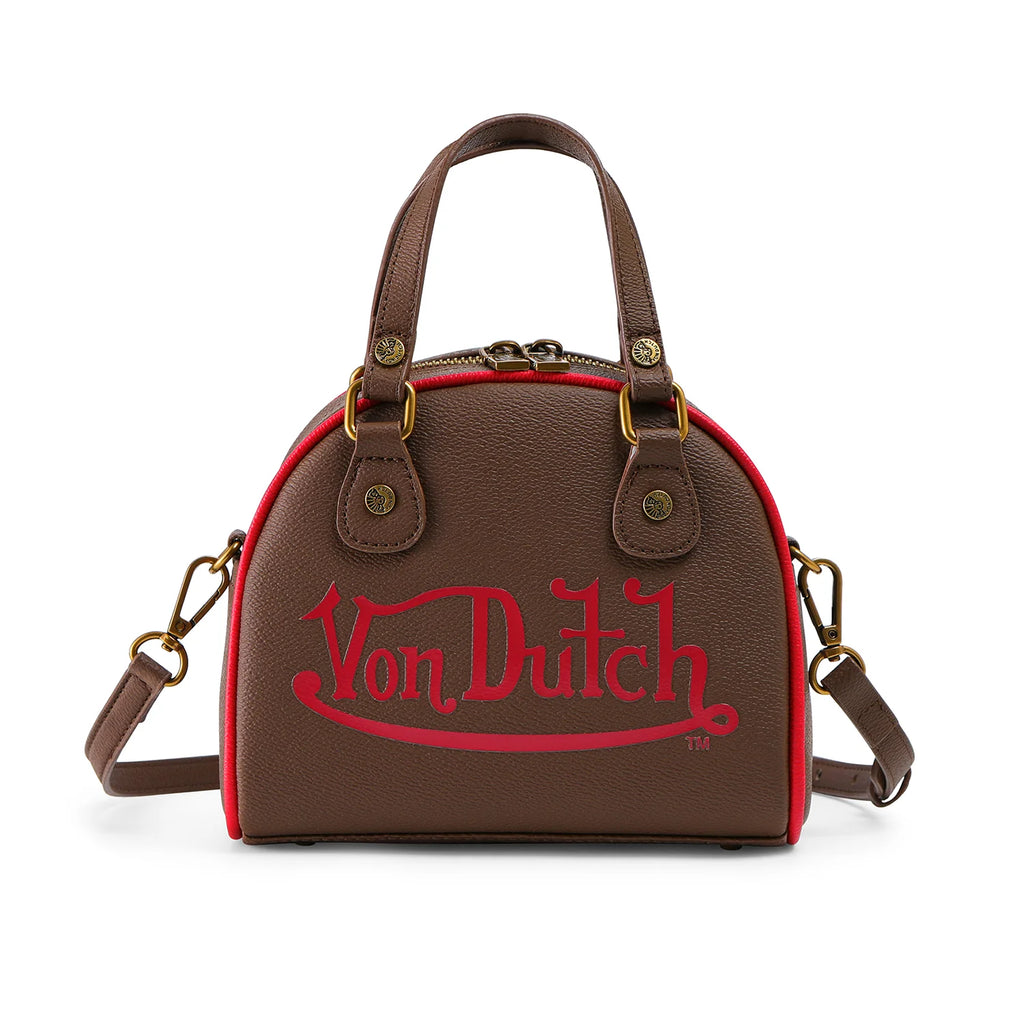Von Dutch Brown & Red Two-Tone Bowling Bag