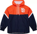 Mitchel & Ness Padres Quarter-Zip Windbreaker - Navy & Orange