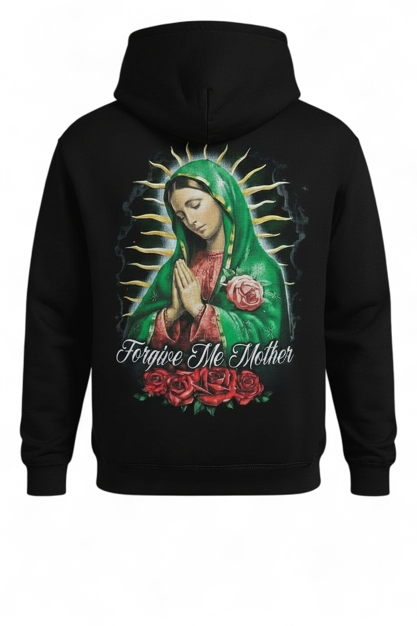 Pray for Us Virgin Mary Hoodie - Black