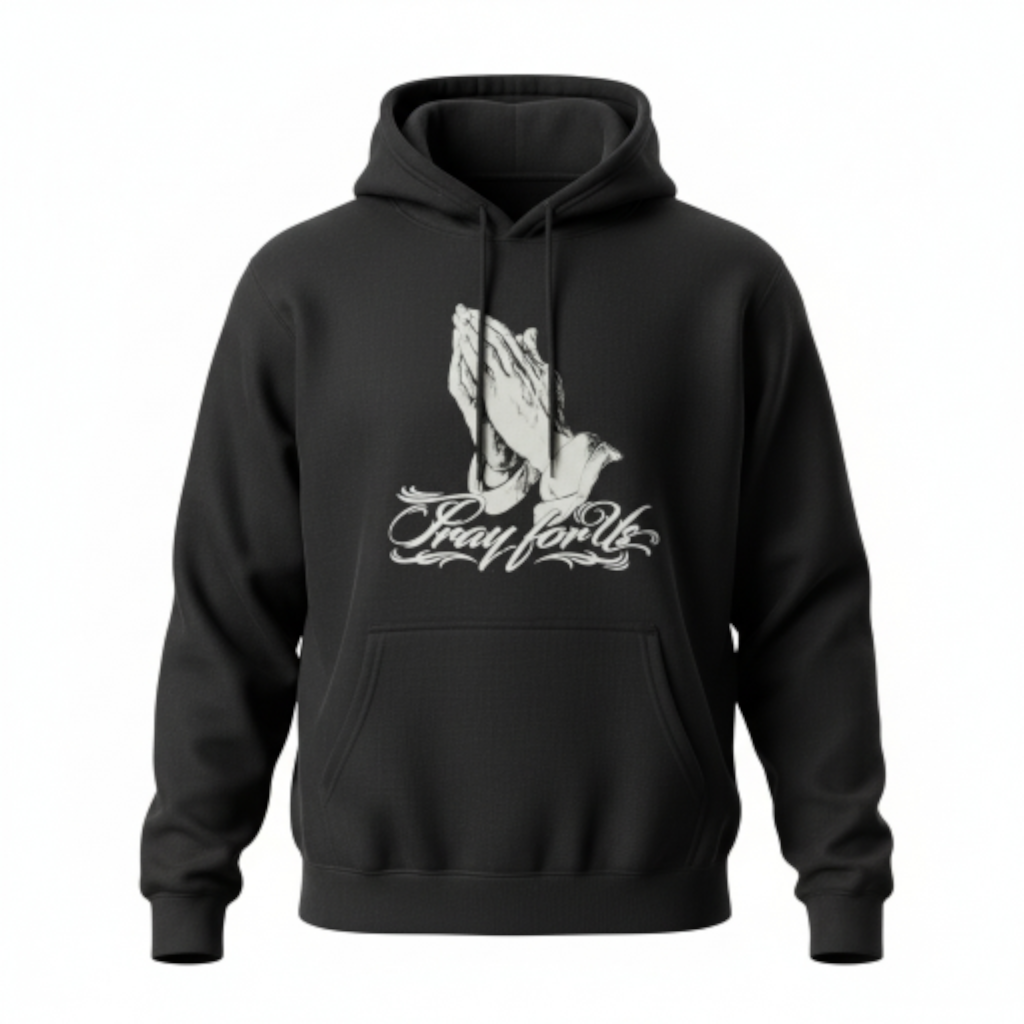 Pray for Us Virgin Mary Hoodie - Black