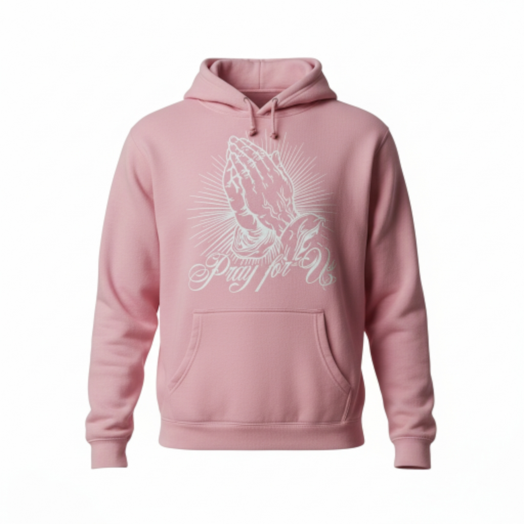 Pray for Us Virgin Mary Hoodie - Pink